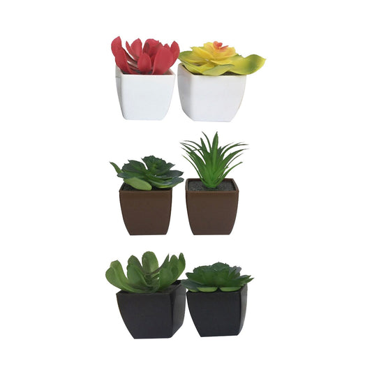 Artificial Potted Succulent Plants, 2x2x3.5-in. (Pack of 24)
