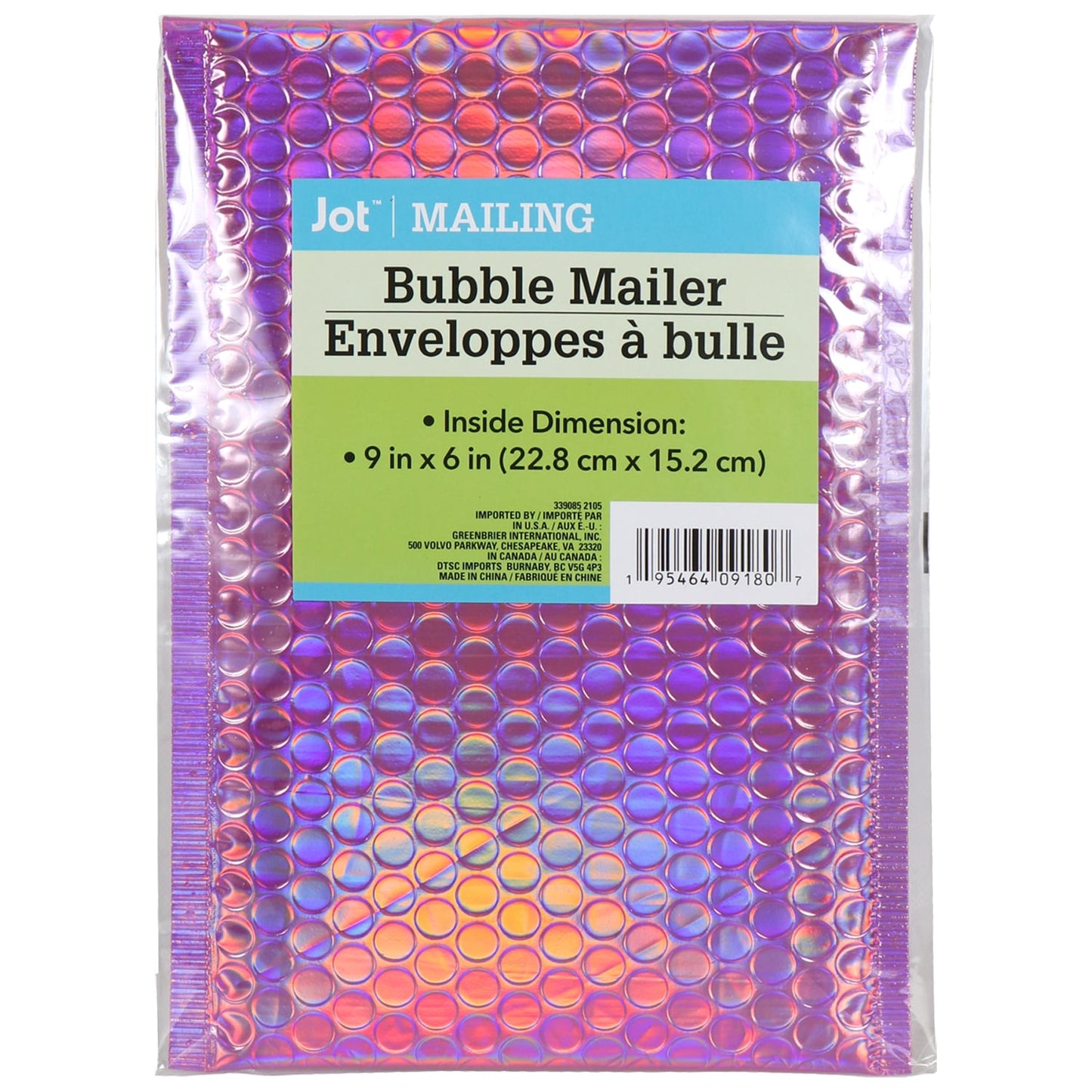 Iridescent Padded Bubble Mailers, 10.75x7.125-in. (Pack of 36)