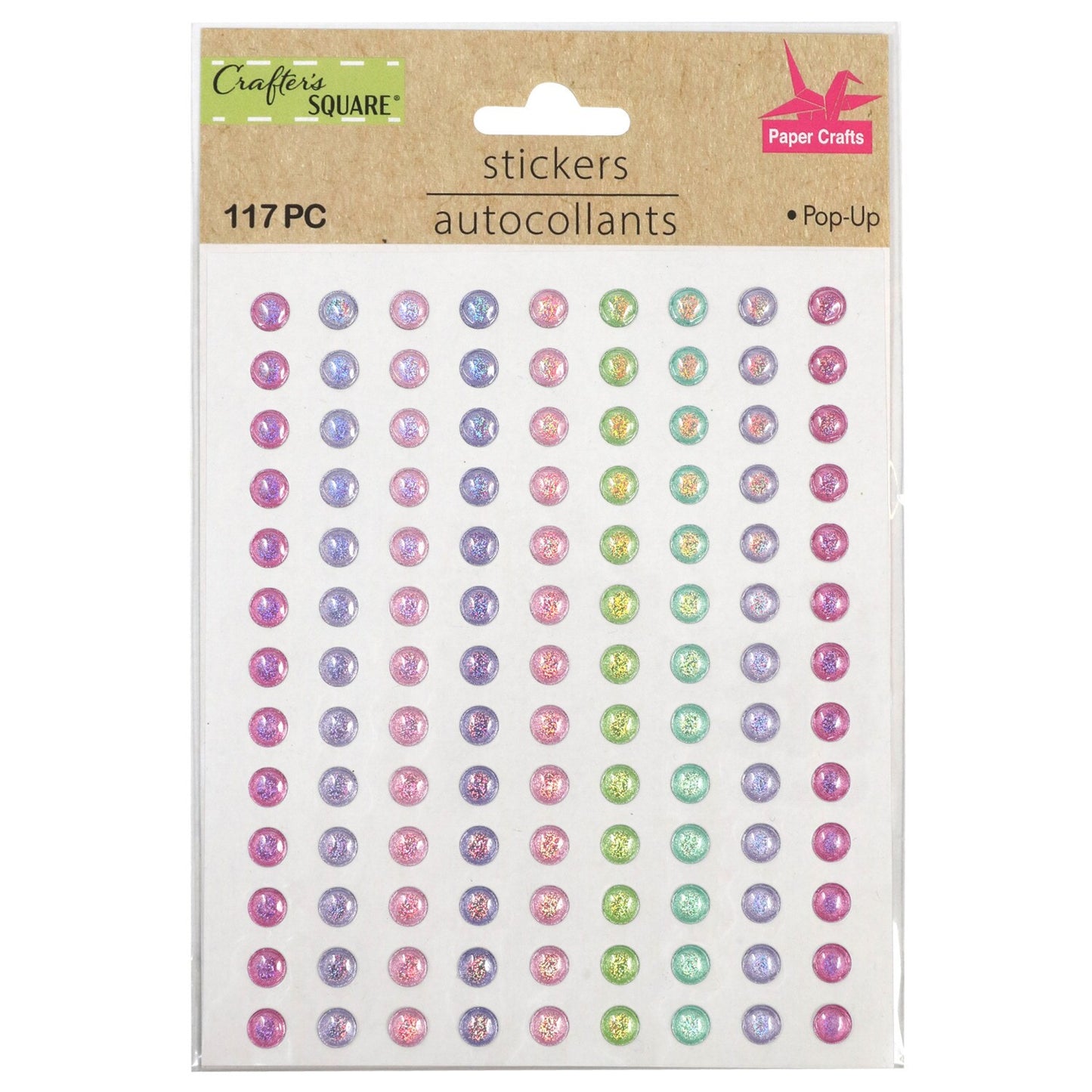 Crafter's Square Colorful Pop Up Stickers (Pack of 36)