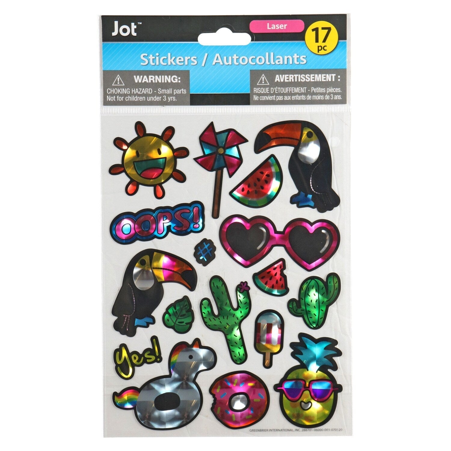 Jot Hand Made Holographic Stickers, 24-ct. Packs (Pack of 36)