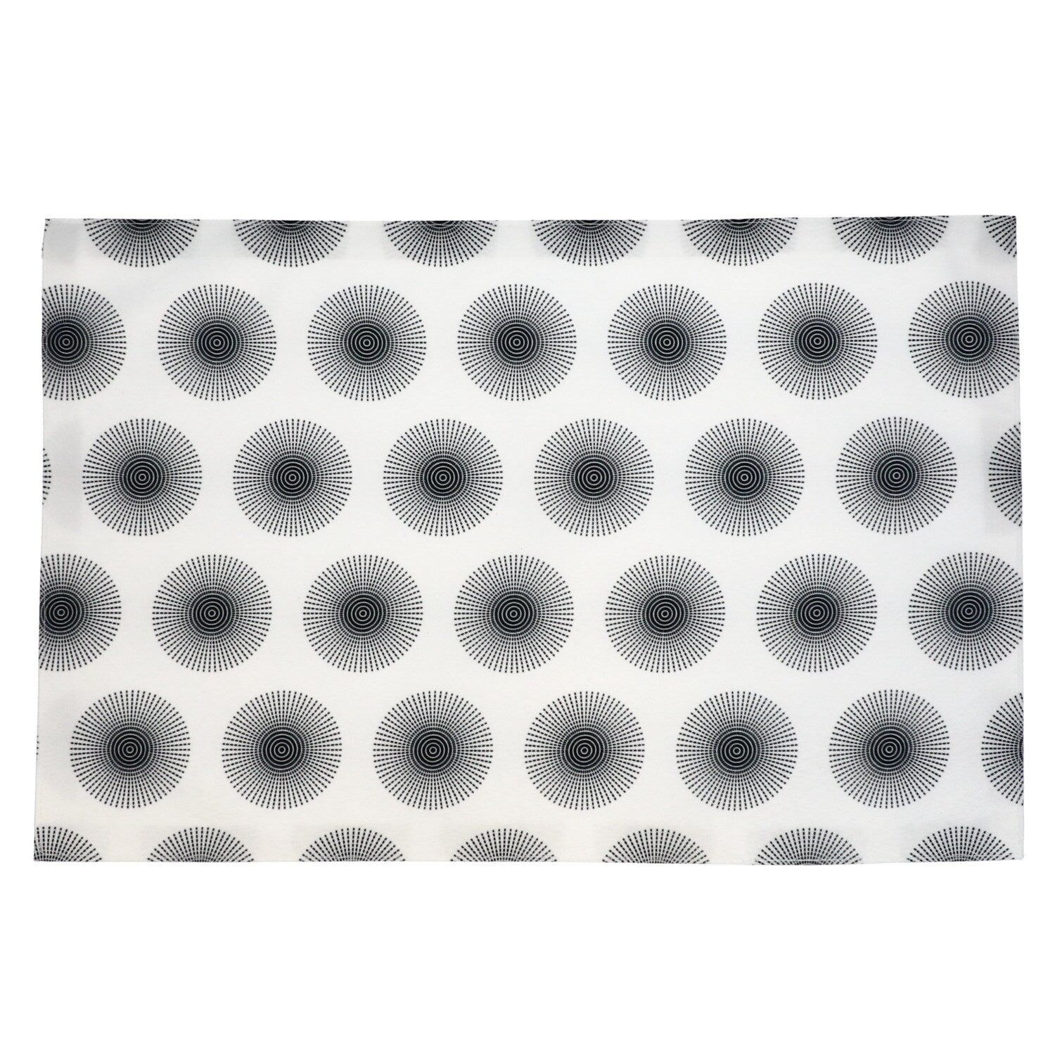 Black and White Dashed-Pattern Fabric Placemats (Pack of 4)