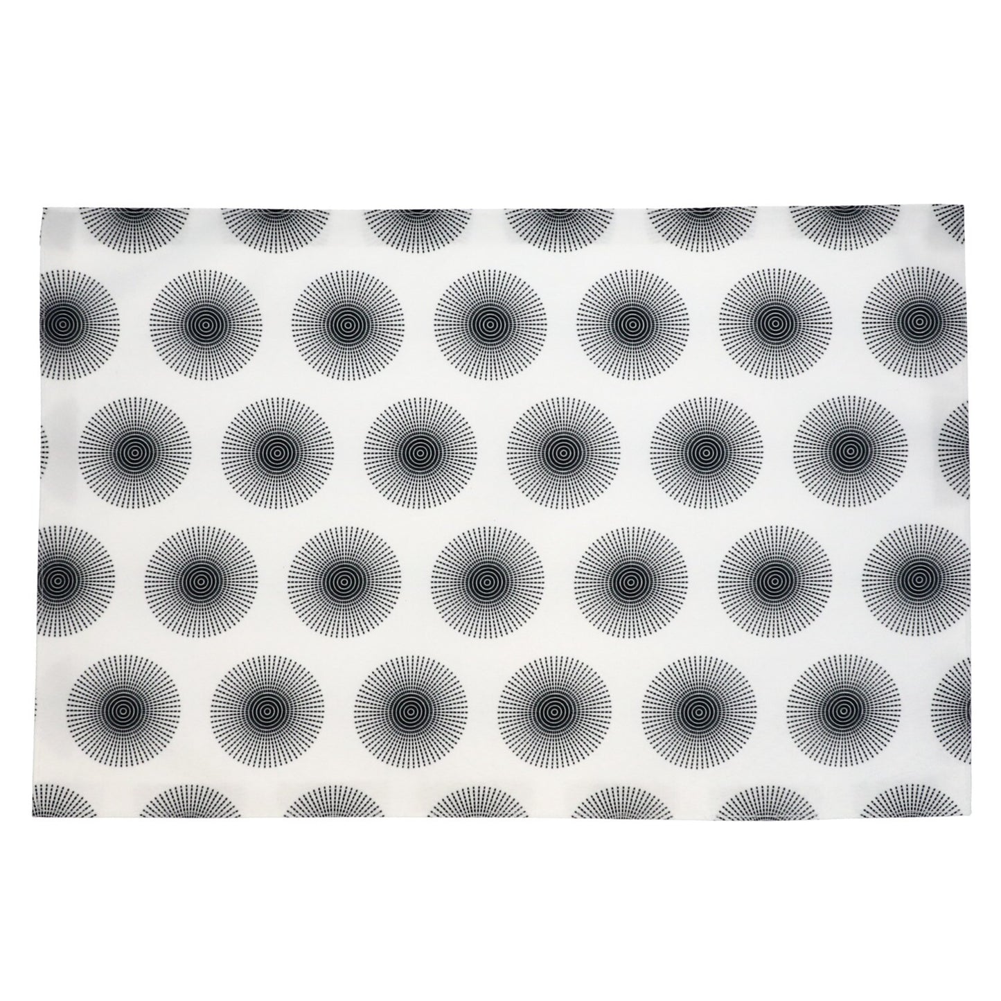 Black and White Dashed-Pattern Fabric Placemats (Pack of 4)