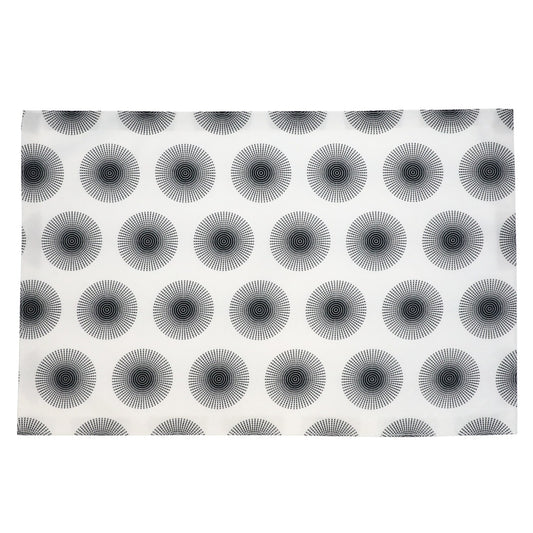 Black and White Dashed-Pattern Fabric Placemats (Pack of 4)