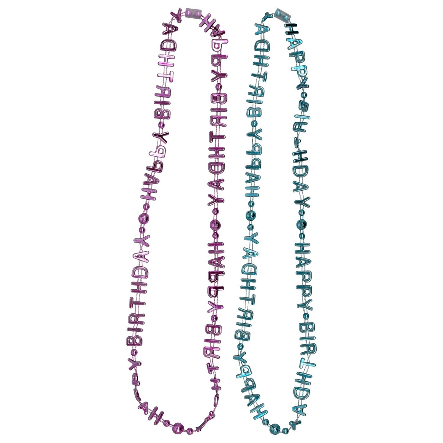 Happy Birthday Plastic Beaded Necklaces, 32 in. (Pack of 36)