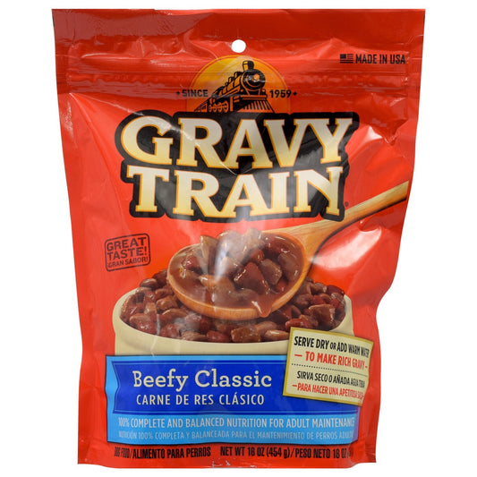 Gravy Train Beef Classic Dog Food, 10 oz. Bags (Pack of 6)