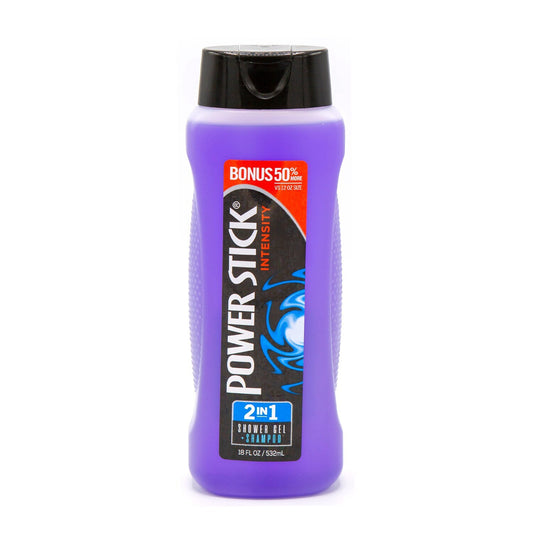 Power Stick Intensity 2-in-1 Shower Gel and Shampoo, 18 oz. (Pack of 24)