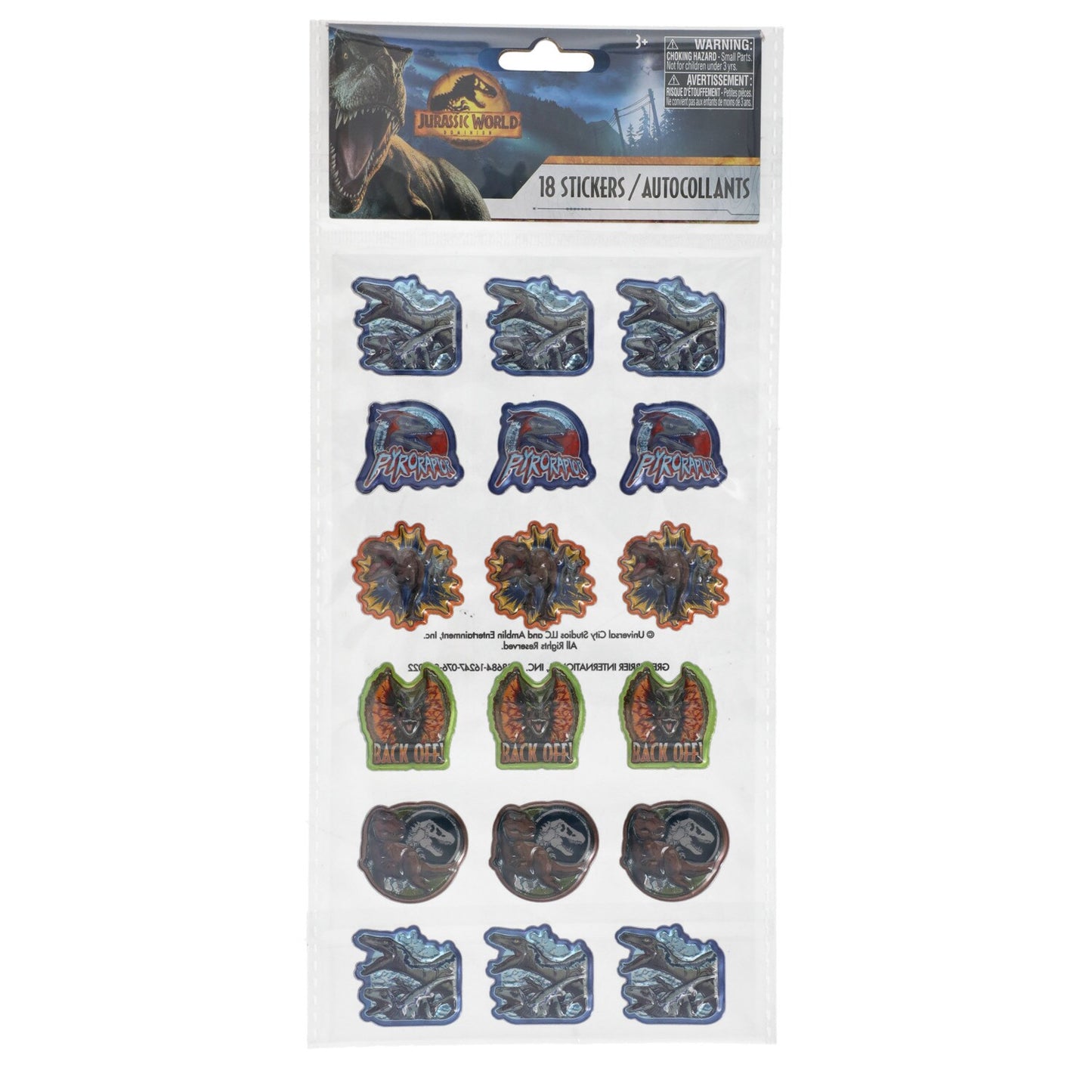 Licensed Character Metallic Stickers for Kids, 18-ct. Packs (Pack of 24)