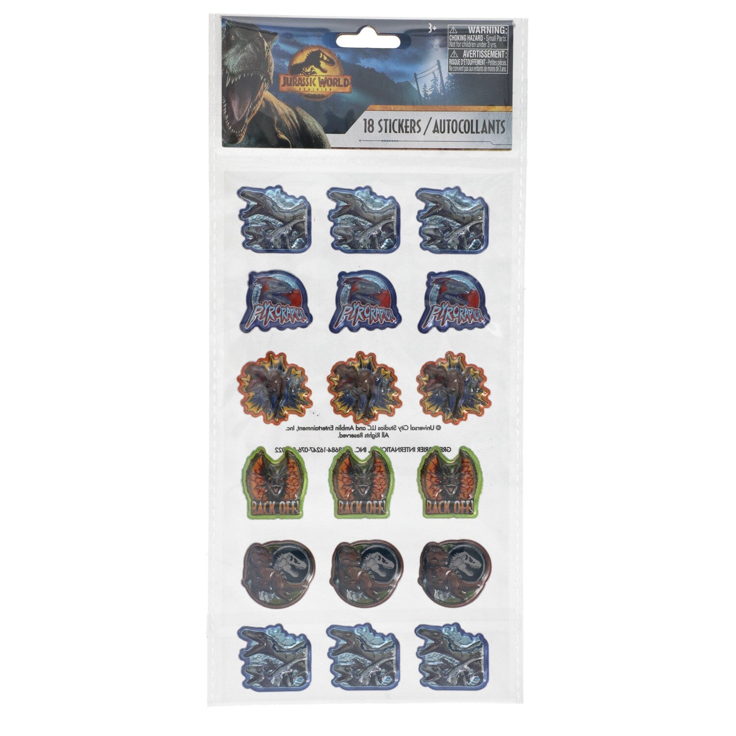 Licensed Character Metallic Stickers for Kids, 18-ct. Packs (Pack of 24)