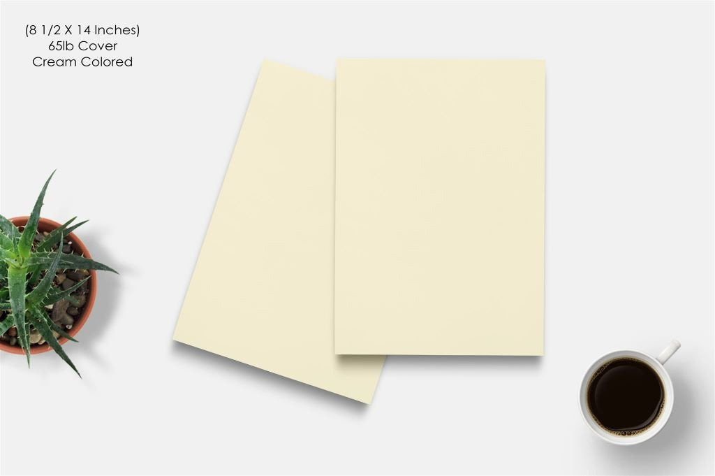 Cream Colored 100 Sheet Card Stock, 8.5 x 14 Inches