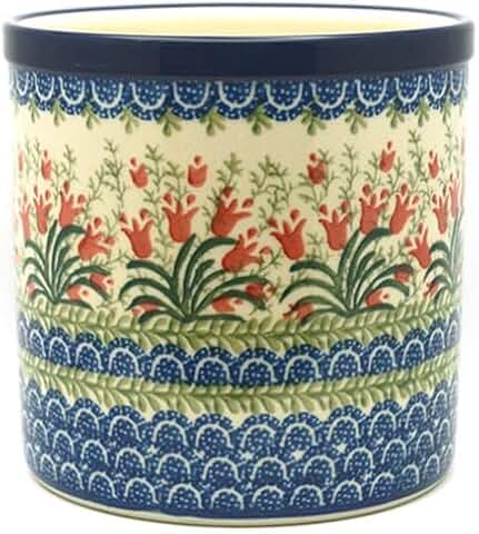 Crimson Bells Polish Pottery Utensil Holder