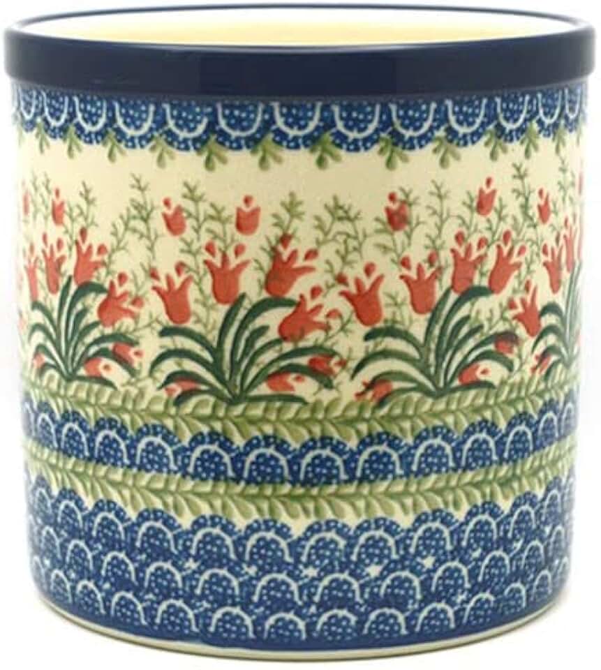Crimson Bells Polish Pottery Utensil Holder