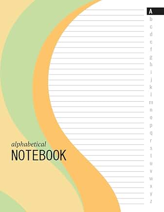 Alphabetical Lined Notebook with A-Z Tabs in Orange and Green