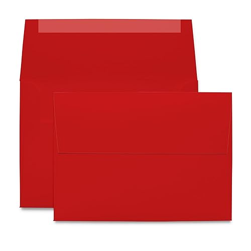 50 Red A7 Envelopes 5.25 x 7.25 Inches
