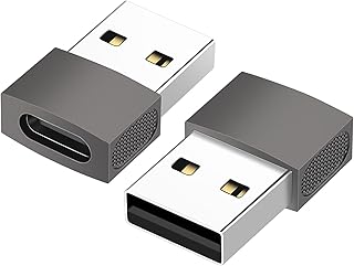 USB C to USB Adapter, 2 Pack, Zinc Alloy, Space Gray