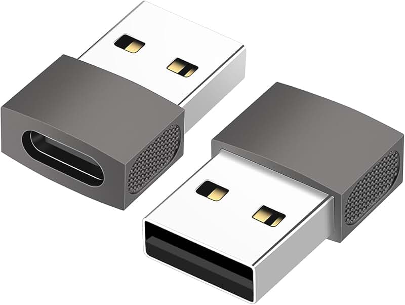 USB C to USB Adapter, 2 Pack, Zinc Alloy, Space Gray