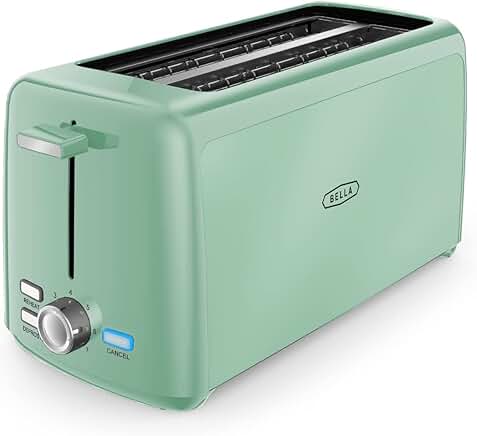 4-Slice Toaster with Long Slots and Removable Crumb Tray