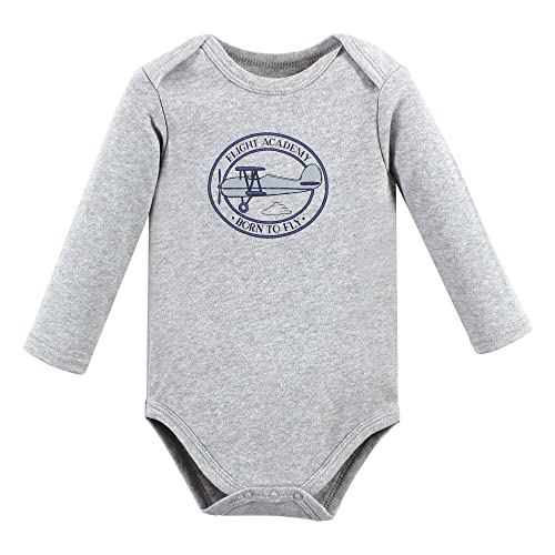 Uni   Cotton Long-Sleeve Bodysuits, Aviation, 0-3 Months