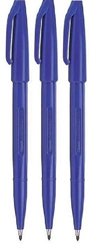 Blue Sign Pen Set with Fine Nib (3 Pack)