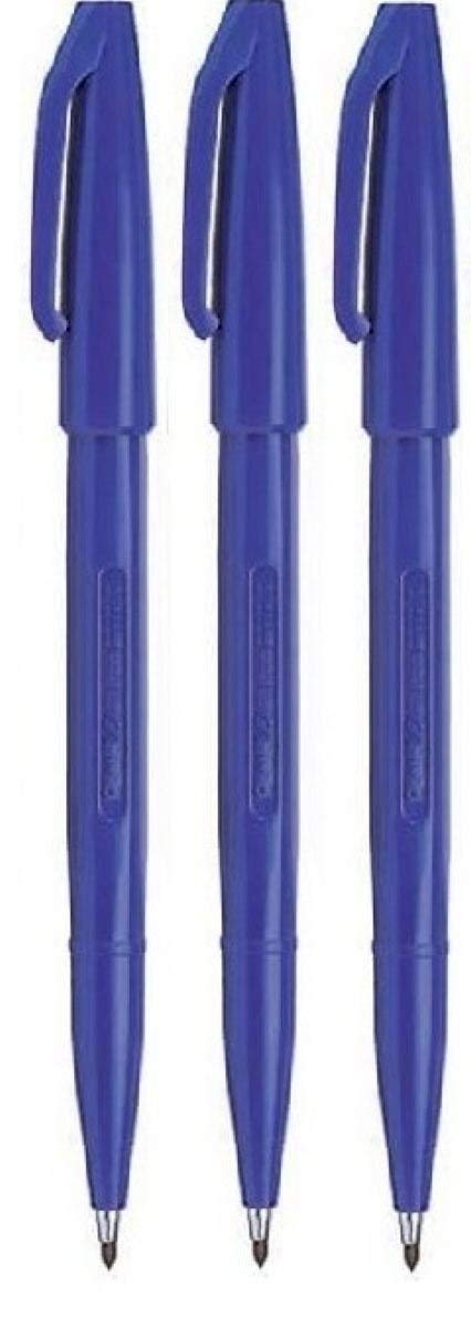 Blue Sign Pen Set with Fine Nib (3 Pack)