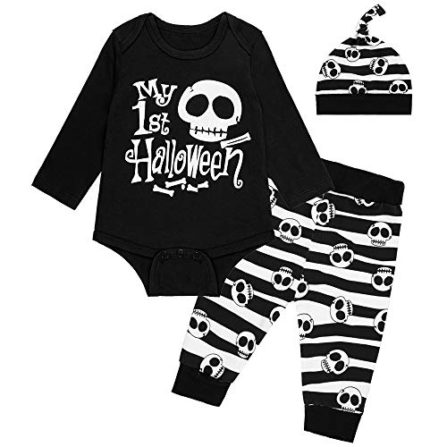 Baby Boy Girl Clothes My first  Outfit Funny Long Sleeve Romper Pants Set  3-6 M  Black