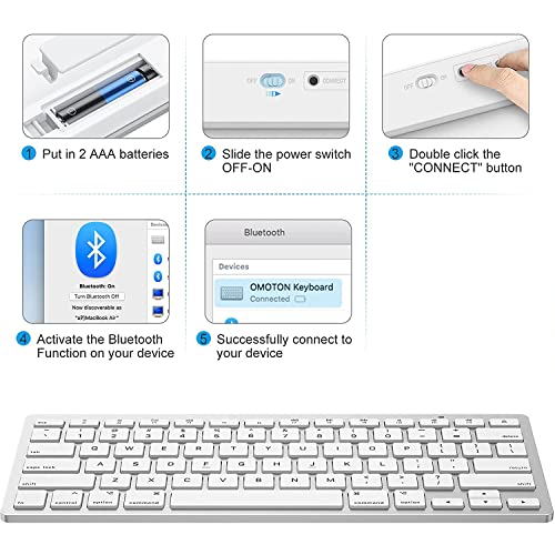 Bluetooth Keyboard for Mac, Compact Wireless Keyboard Compatible with MacBook Pro/Air, iMac, iMac Pro, Mac Mini, Mac Pro Laptop and PC