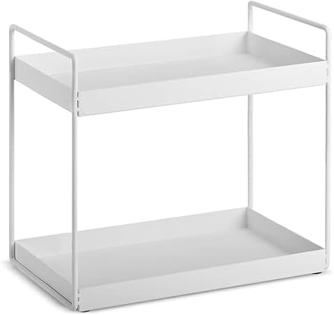 White 2-Tier Bathroom and Kitchen Counter Organizer