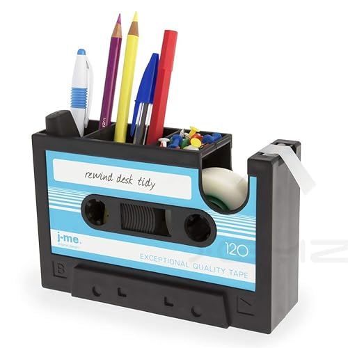 Blue tape dispenser and pen holder organizer