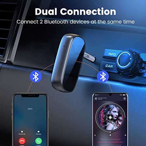 Bluetooth Receiver LL Wireless 5.0 Car Adapter Portable Audio 3.5mm Aux Microphone (Color : As Shown, Size : One Size)