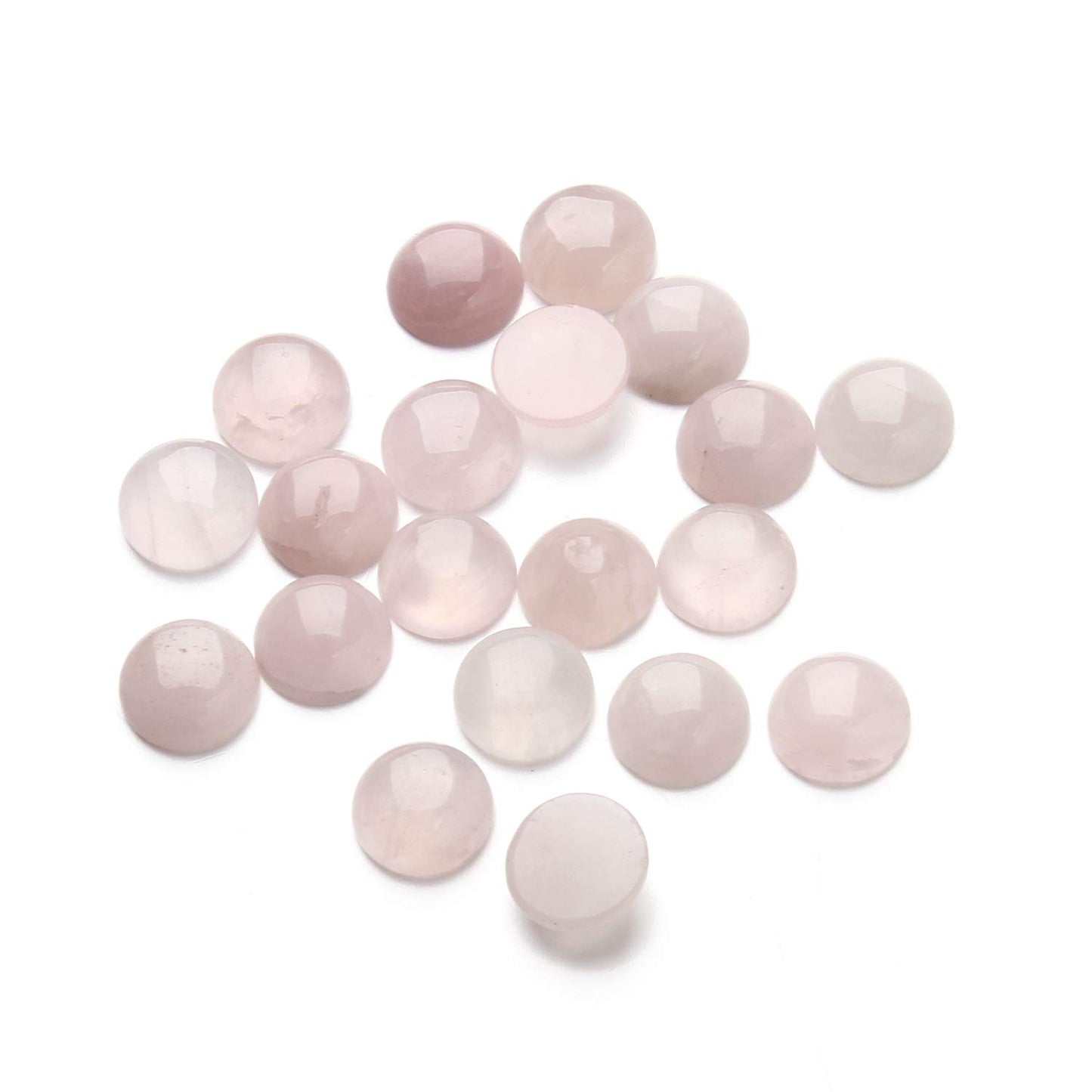 20PCS Rose Quartz Flat-Back Cabochons for Jewelry Making
