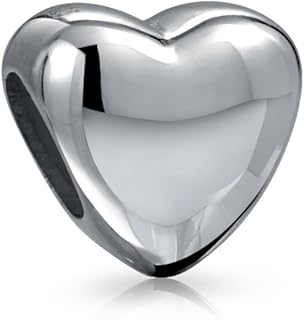 Personalized Heart-Shaped Monogram Initial Silver Charm