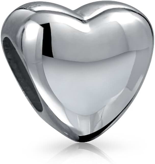 Personalized Heart-Shaped Monogram Initial Silver Charm