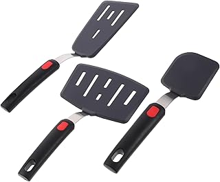 Set of 3 Silicone Cooking Spatulas for Frying and Baking