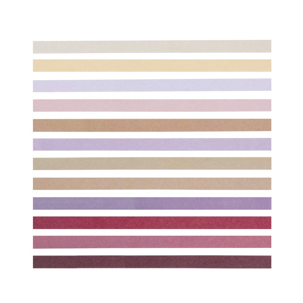 12 Rolls of Natural Color Washi Tape for Crafts and Journals