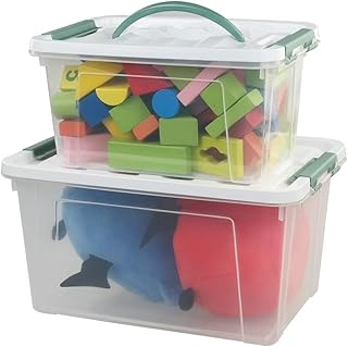 Clear plastic storage boxes, 2-pack