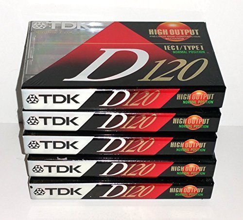 D120 High Output Rigid Construction IEC I Normal Bias Audio Cassette Tapes 5 Pack