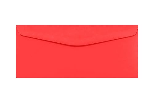 Electric Coral Business Envelopes, 3 7/8" x 8 7/8", 50 Pack