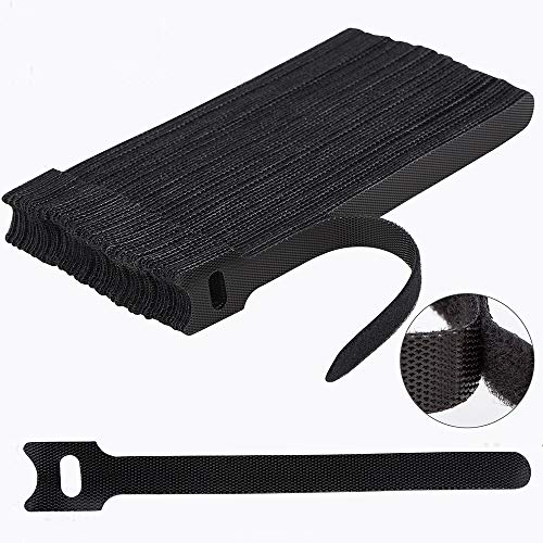 60PCS 6-Inch Reusable Adjustable Cable Ties in Black