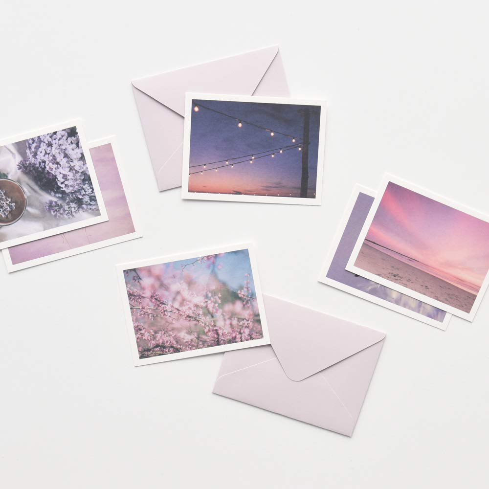 Violet Feeling Message Cards with Envelopes, 40 Pack