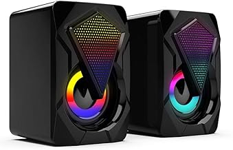 3.5mm USB-Powered Computer Speakers with LED and Volume Control