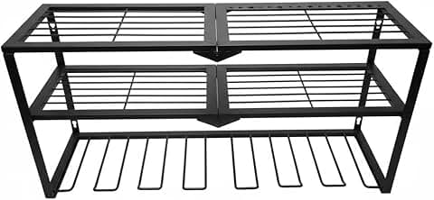 Three-layer metal wall-mounted tool organizer