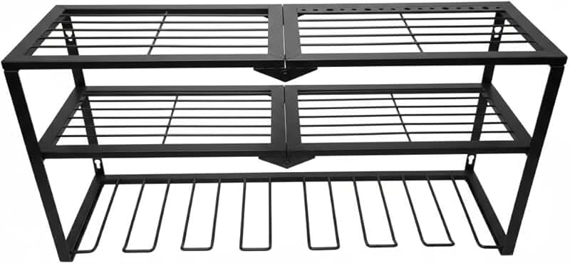 Three-layer metal wall-mounted tool organizer