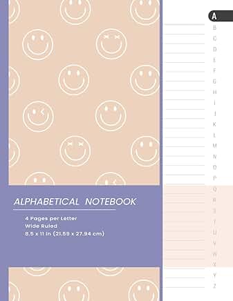 Alphabetical Lined Notebook with A to Z Tabs