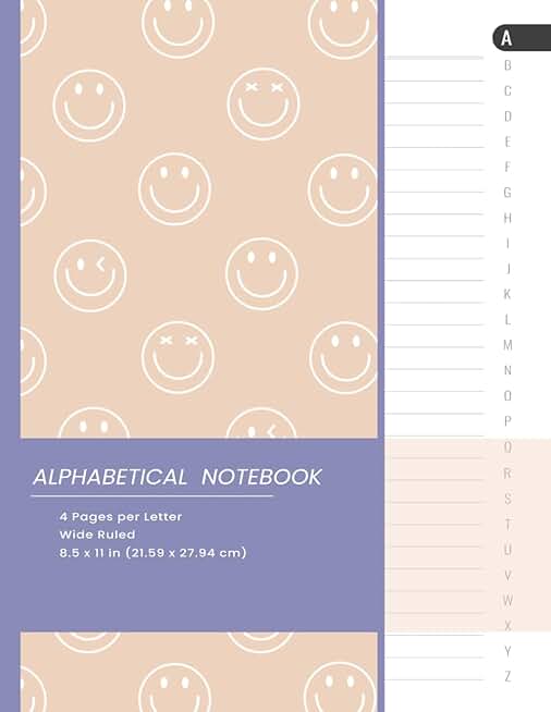 Alphabetical Lined Notebook with A to Z Tabs