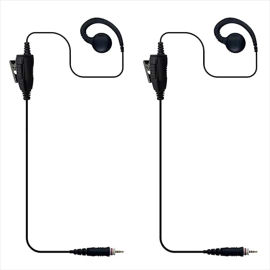 C-Shaped Walkie Talkie Earpiece with Mic (Pack of 2)