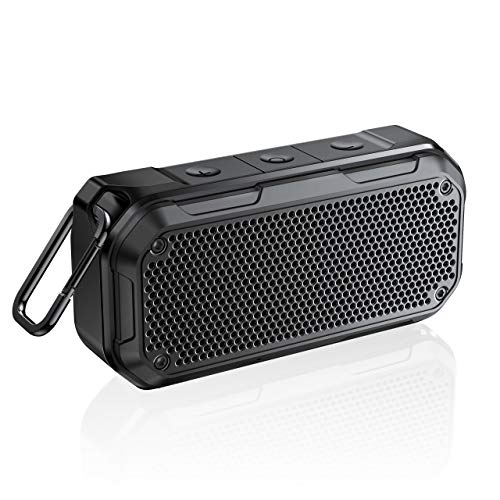 IPX7 Waterproof Shower Bluetooth Speaker, Portable Wireless Outdoor Speaker with Enhanced Bass, Support TF Card Aux-in, Built-in Mic, 12H Playtime, Hook for Home Pool Beach Bicycle Boating