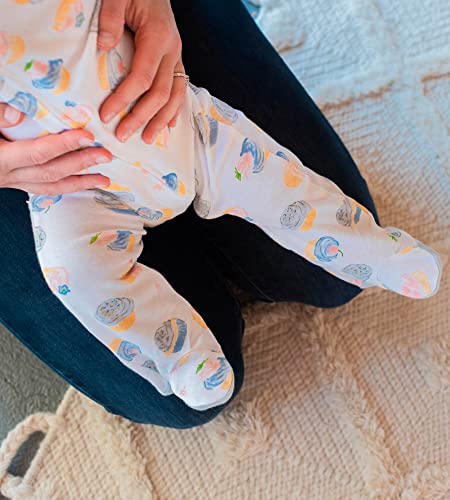 Girls' Sleep and Play Pajamas, 100%  Cotton One-Piece Romper Jumpsuit Zip Front PJs, Sweetest Treats, 3 Months