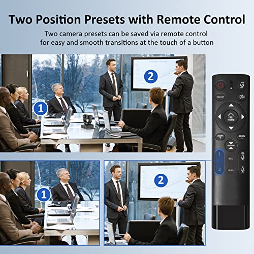 Zoom , N990 4K PTZ Zoomable Webcam, Video Conference Camera System with 5X Digital Zoom, Sony Starvis Sensor, Position Preset, Dual Stereo Mics, 2x3.5mm Audio Jacks for External Mics