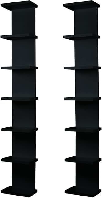 Two 7-Tier Wall Shelves for Bedroom and Living Room