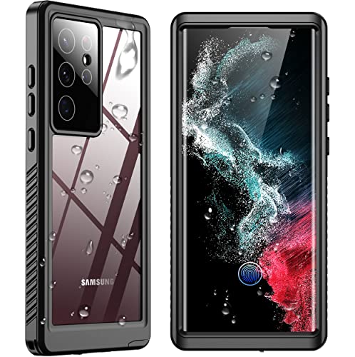 for Samsung Galaxy S22 Ultra Case, Waterproof Built-in Screen Protector Full Protection Heavy Duty Shockproof Anti-Scratched Rugged Case for Galaxy S22 Ultra 5G 6.8'' 2022 (Black)