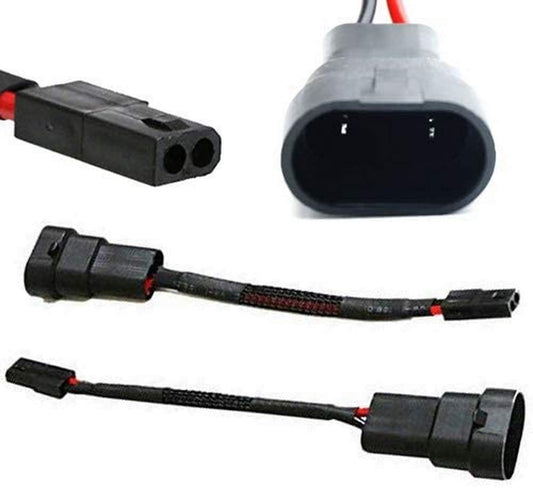 (2) 9005/9006 To Bi-Xenon Solenoid Magnetic Hi/Lo Adapter Wires Compatible With Mini Xenon or LED Headlamp Projector Lens Retrofit